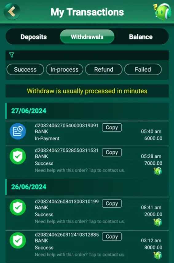 SPIN 101 YONO WITHDRAWAL PROOF