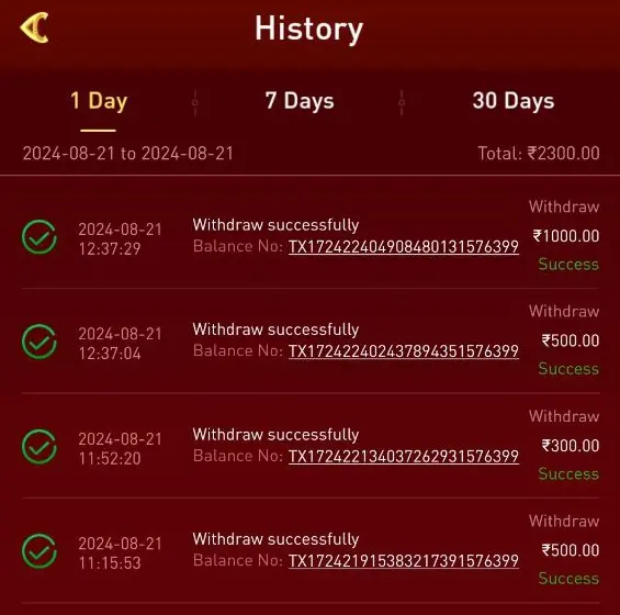 01 GAME WITHDRAWAL & PAYMENT PROOF OFFICIAL
