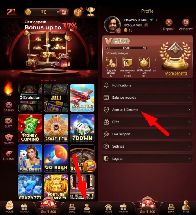 21 GAME ACCOUNT LOGIN & SIGNUP OFFICIAL