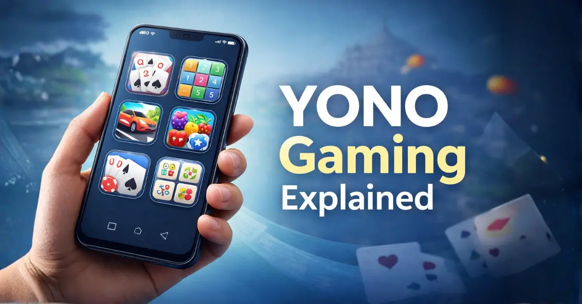 Illustration showing mobile gaming apps commonly referred to as YONO Gaming in India