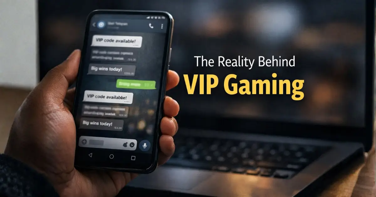 Indian user viewing Telegram messages related to Neta VIP gaming on a smartphone screen
